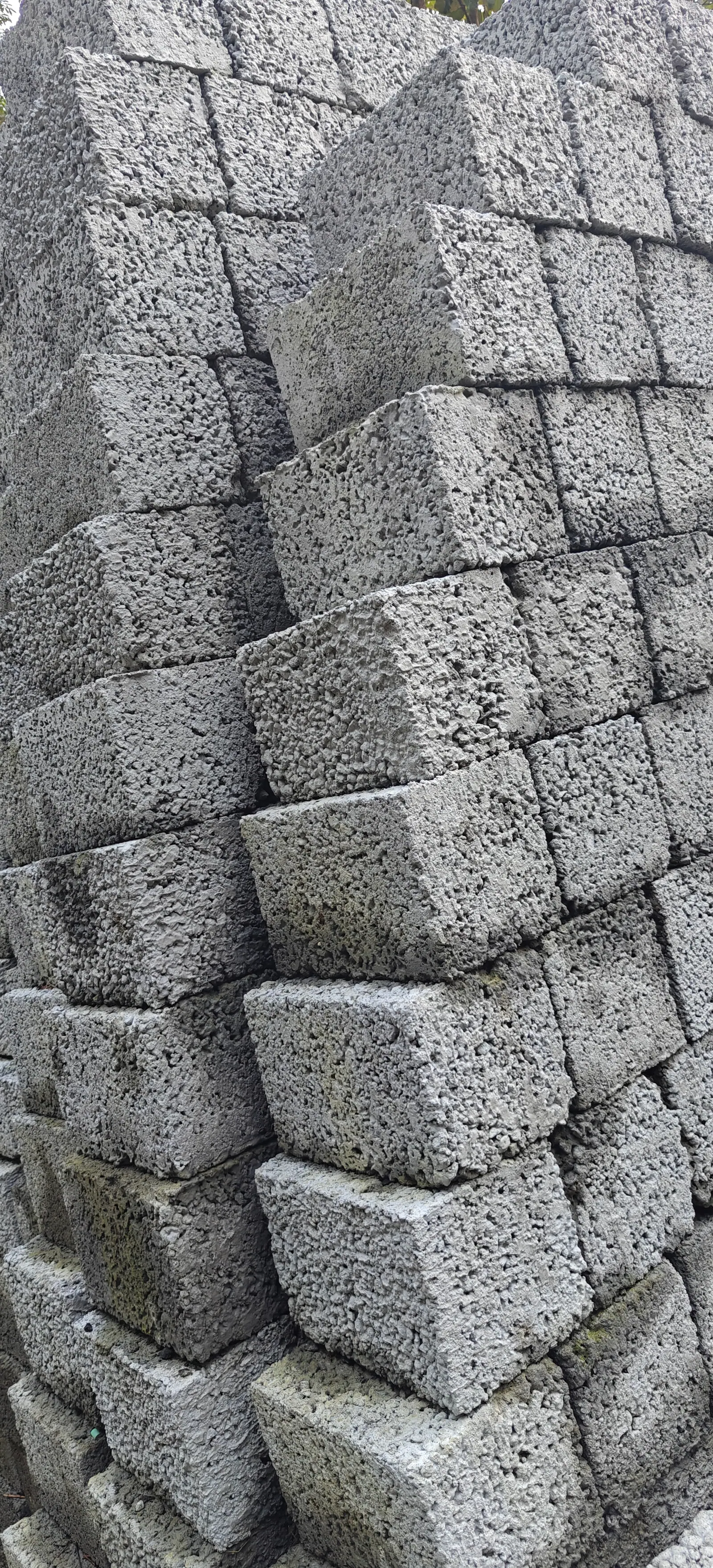 Detail of the cast face texture on a cement unit