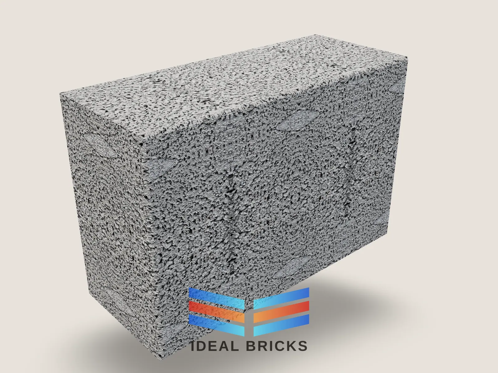 Render of the 5 by 8 by 12 inch brick, drawn to its real dimensions