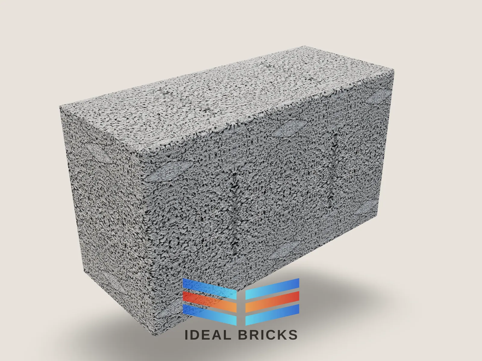 Render of the 6 by 8 by 14 inch brick, drawn to its real dimensions