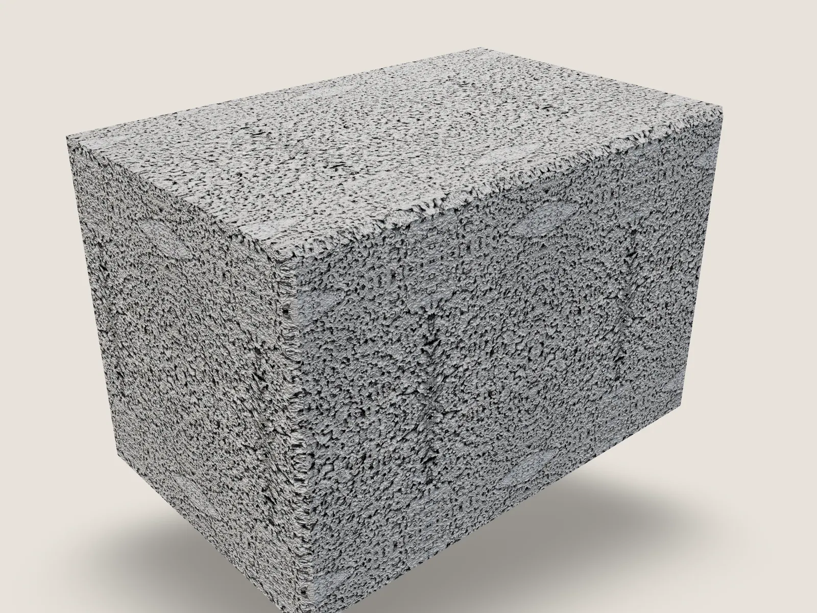 Render of the 8 by 8 by 12 inch block, drawn to its real dimensions